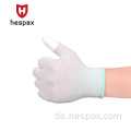 Hespax Fingerspitzen tauchte PU -Kohlefaser -ESD -Handschuhe ein